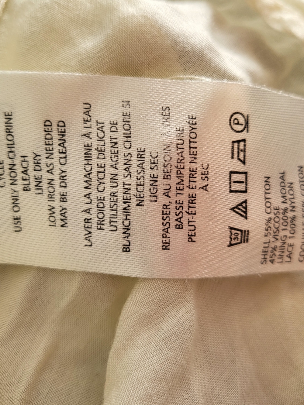 Maeve Short Sleeve Pale Yellow Cotton V-Neck Pintuck Swing Tunic Dress Page Sz L - Picture 11 of 15